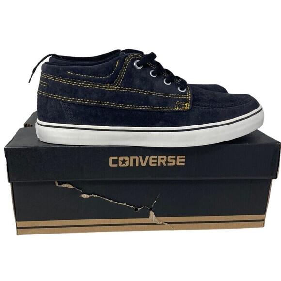 Converse Sea Star LS Mid Suede Skate Shoes Black Mens 9.5 US Womens 11 NEW NIB - Picture 1 of 12